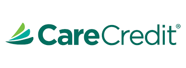 The CareCredit logo featuring three stylized, overlapping green leaves to the left of the word 