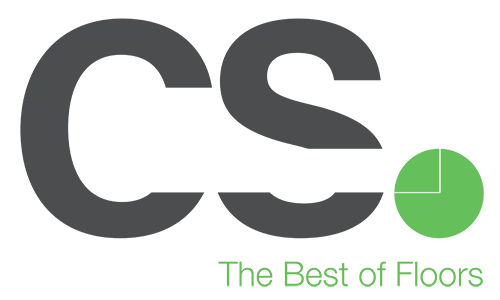 CS logo with gray letters and a green pie chart, text reads