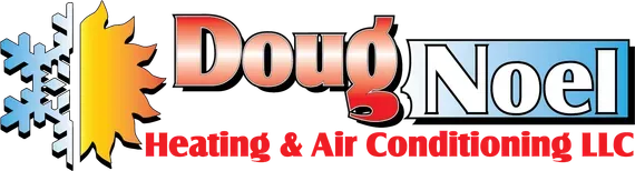 The logo for doug noel heating and air conditioning llc