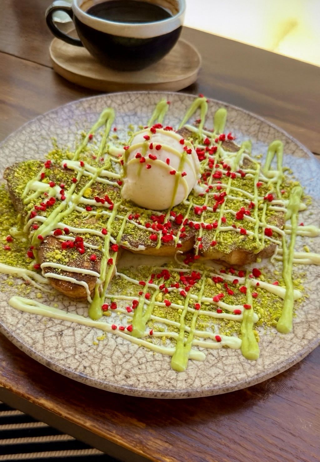 Pistachio & White chocolate French toast
