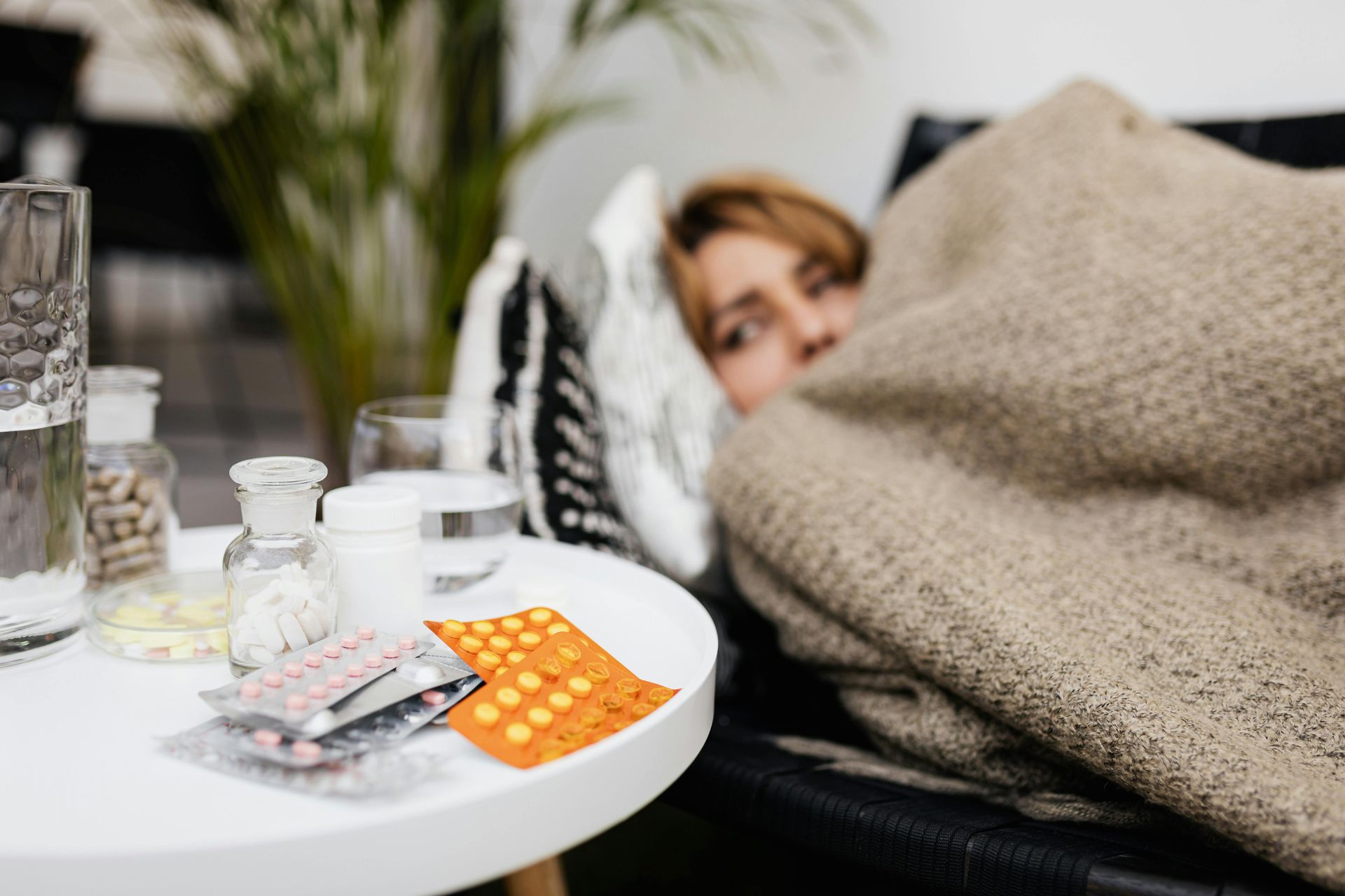 Patient sick in bed ready for care from OnCall RN