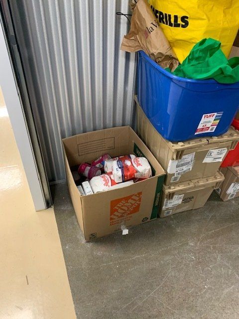 Storage Facility Housing Food and Clothing Donations and Shipments Being Prepared to Ship Overseas