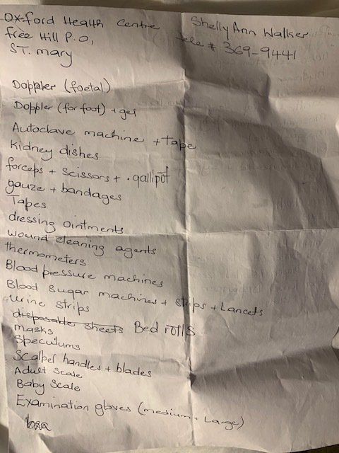 Community Clinic List Requesting Medical Supplies and Barrel Donations for Nigeria