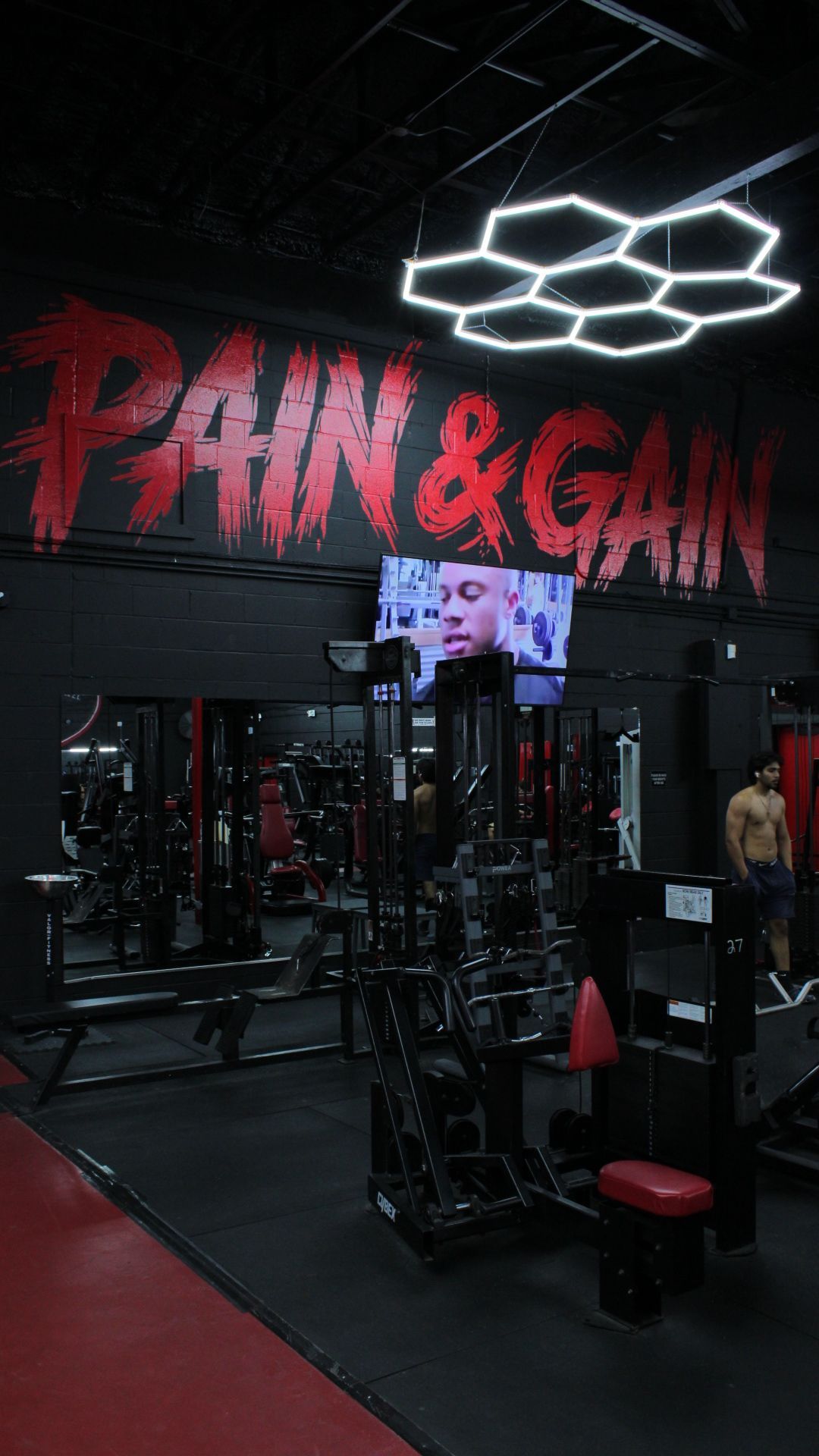 Gym interior with red 