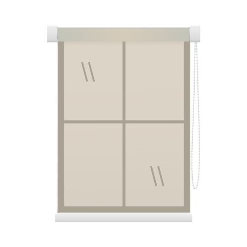 A window with a blind on it on a white background.