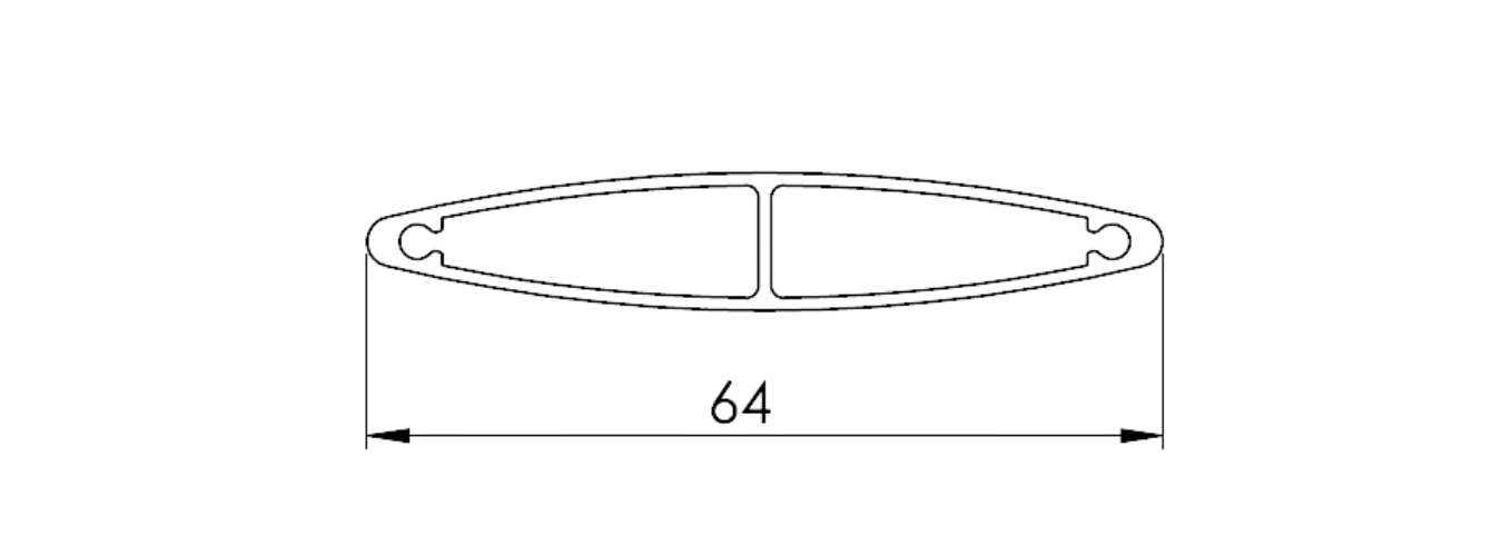 A black and white drawing of a metal pipe with measurements on a white background.