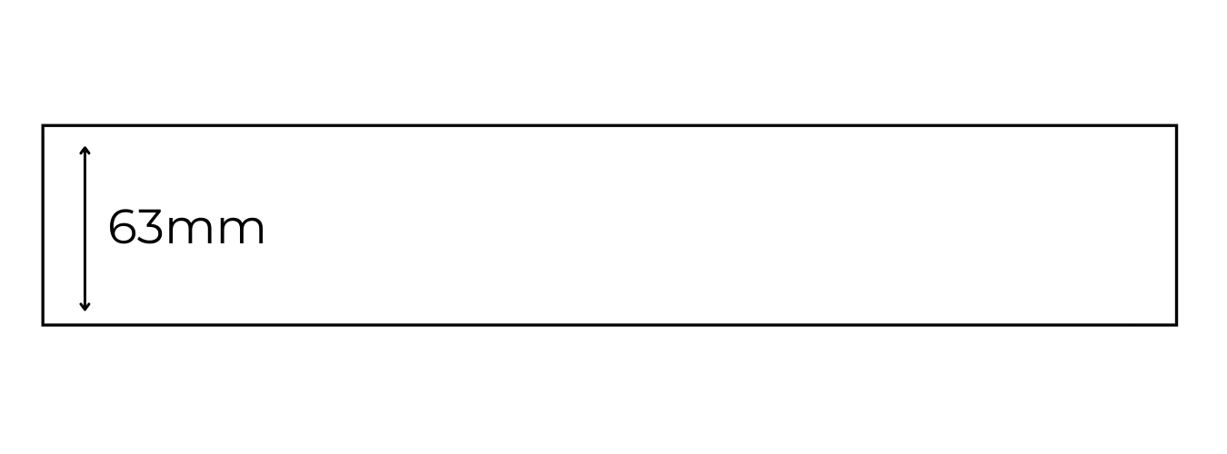 A white rectangle with the word 63mm on it.