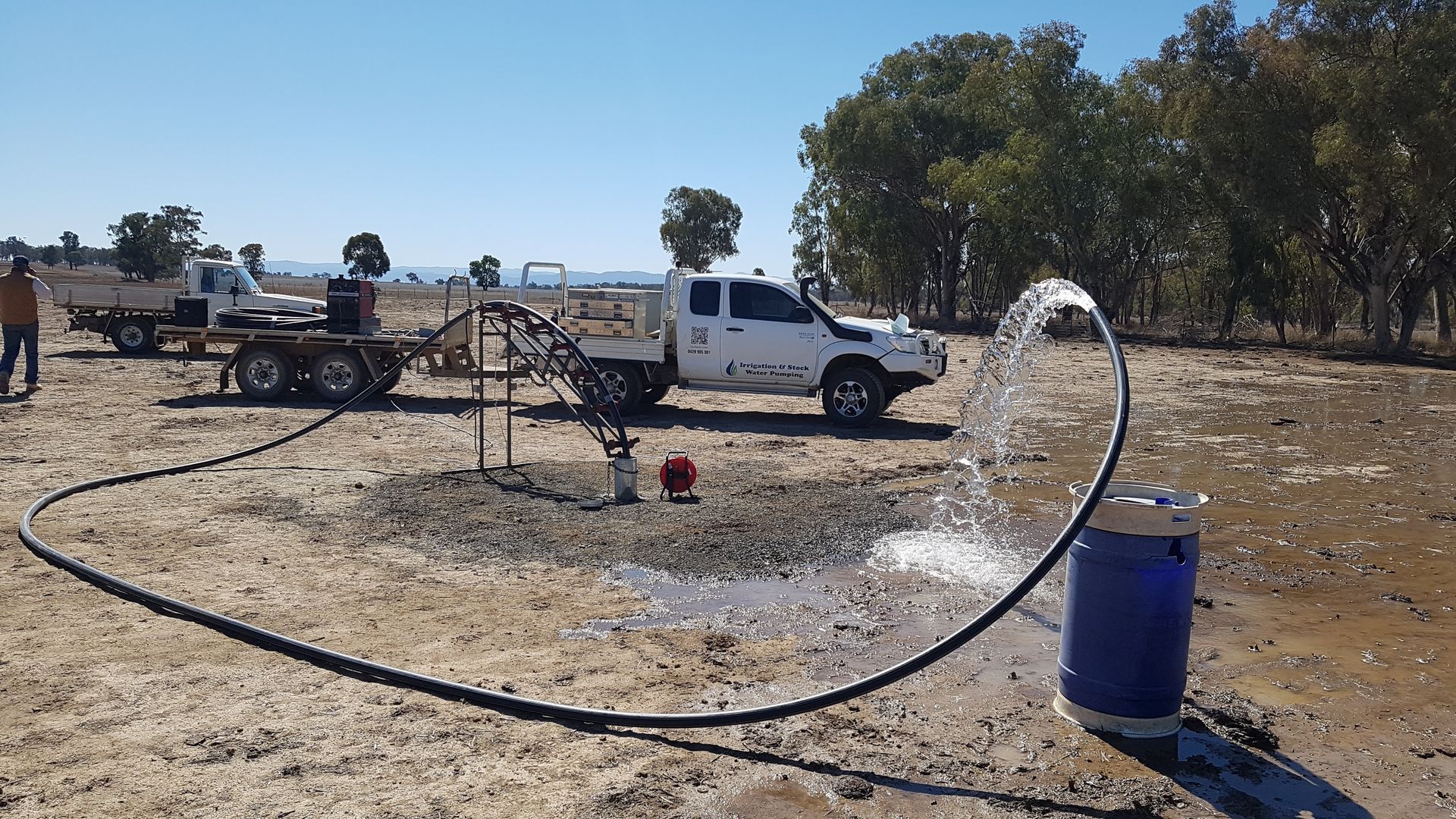 New Well Pumping Underground Water — Wade N Water In Nemingha, NSW