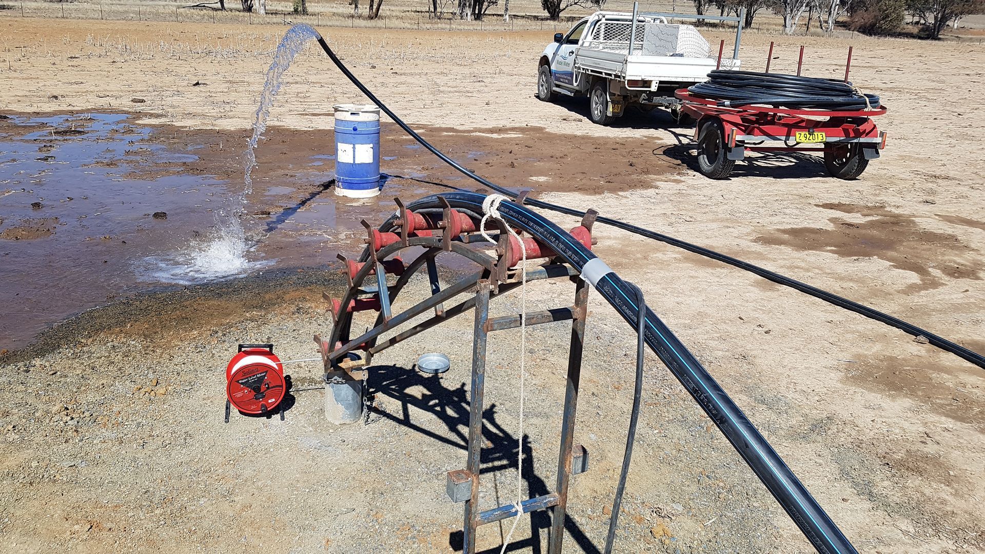 New Bore And Well Being Tested — Wade N Water In Nemingha, NSW