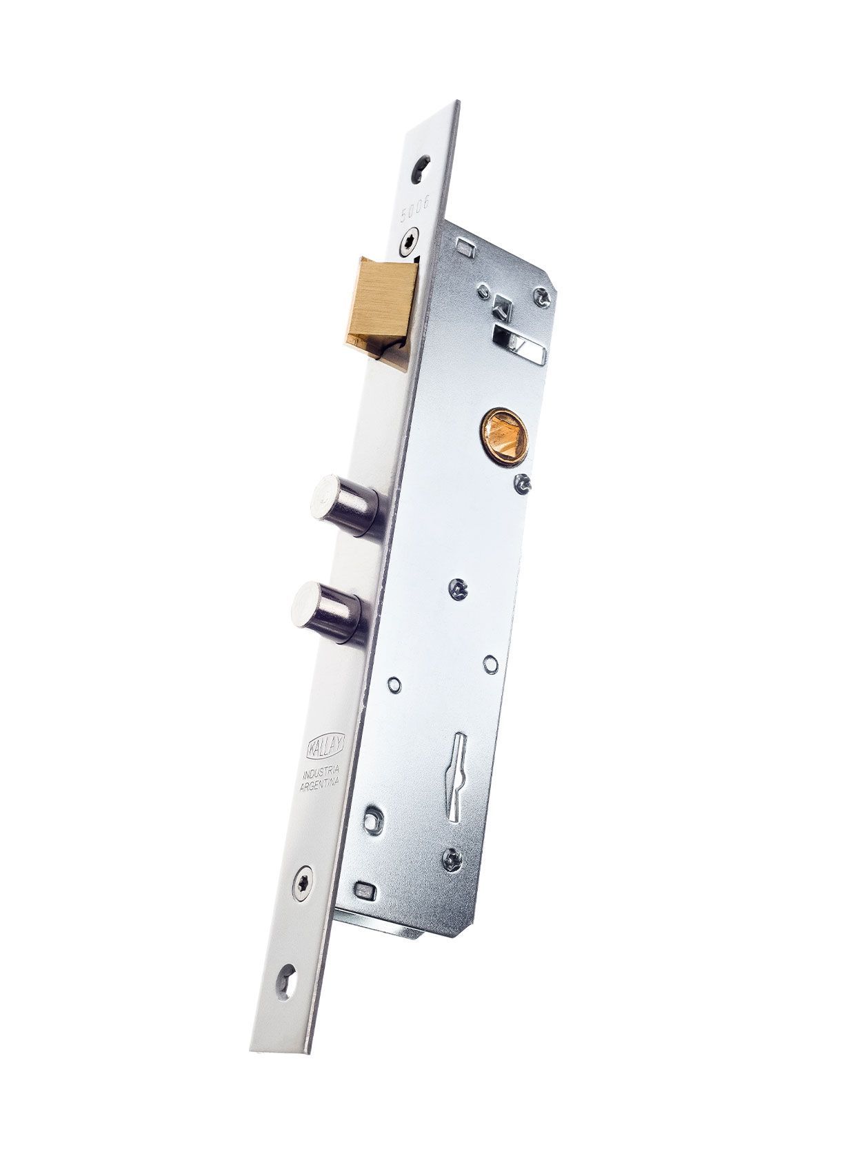CERRADURA ANGOSTA 5006 DOBLE PERNO INOX. KALLAY