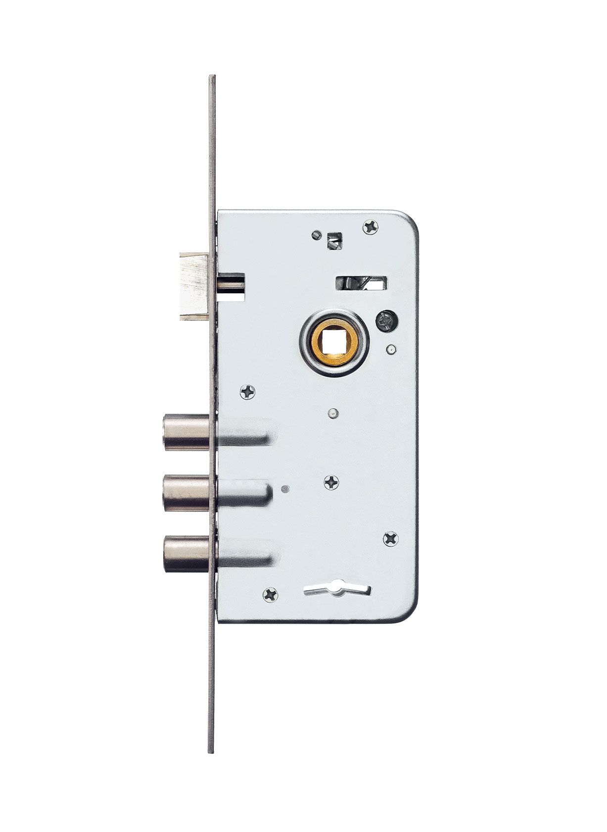 CERRADURA DE EXTERIOR 4008 TRES PERNOS FRENTE INOX. KALLAY