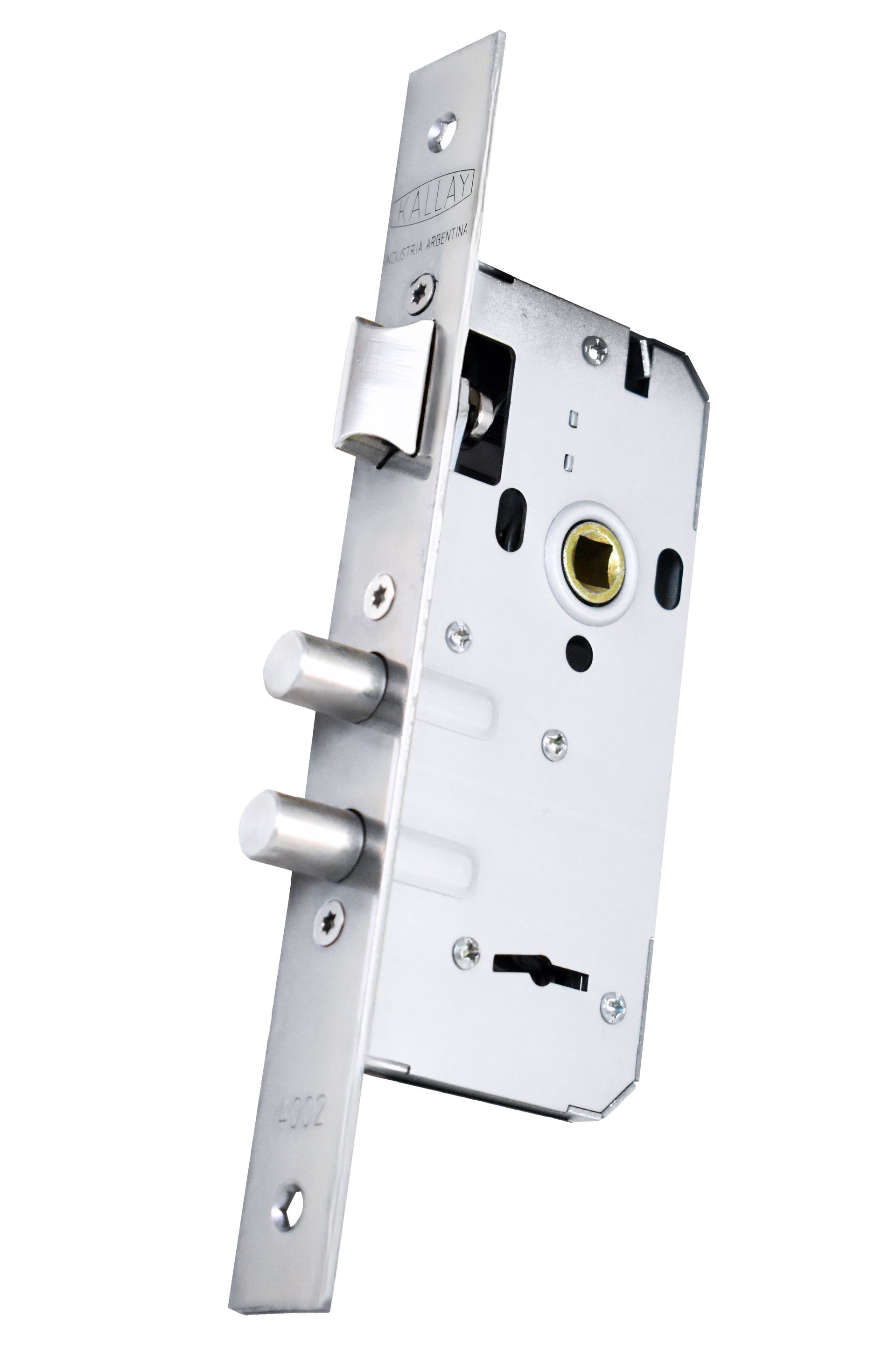 CERRADURA DE EXTERIOR 4002 DOBLE PERNO INOX. KALLAY
