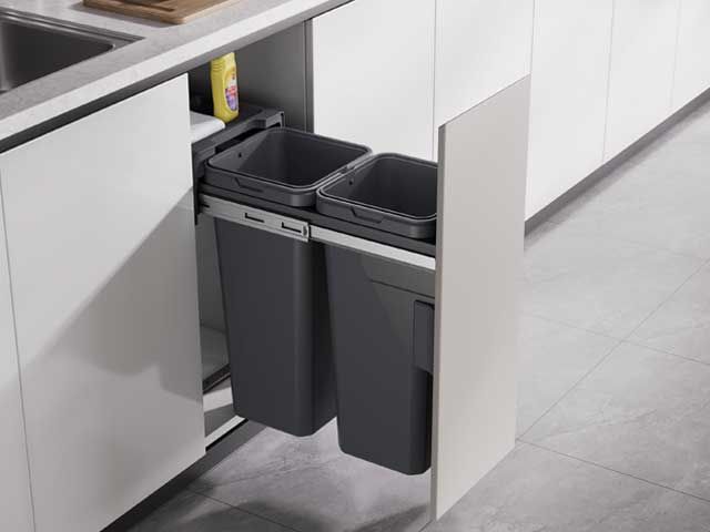 PORTA RESIDUOS, BASURA P/MOBILIARIO M:300 CAPACIDAD: 2X14LT ANTRACITA EH