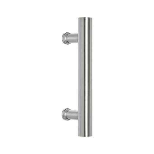 Manilla de puerta de acero inoxidable, barra cilíndrica vertical con dos puntos de montaje.