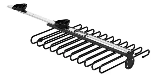 Portaequipajes de techo de metal negro con múltiples soportes curvos para bicicletas/ruedas y barra transversal de montaje.