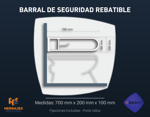 BARRAL DE ACCESO REBATIBLE CON PORTA ROLLO ABUELO
