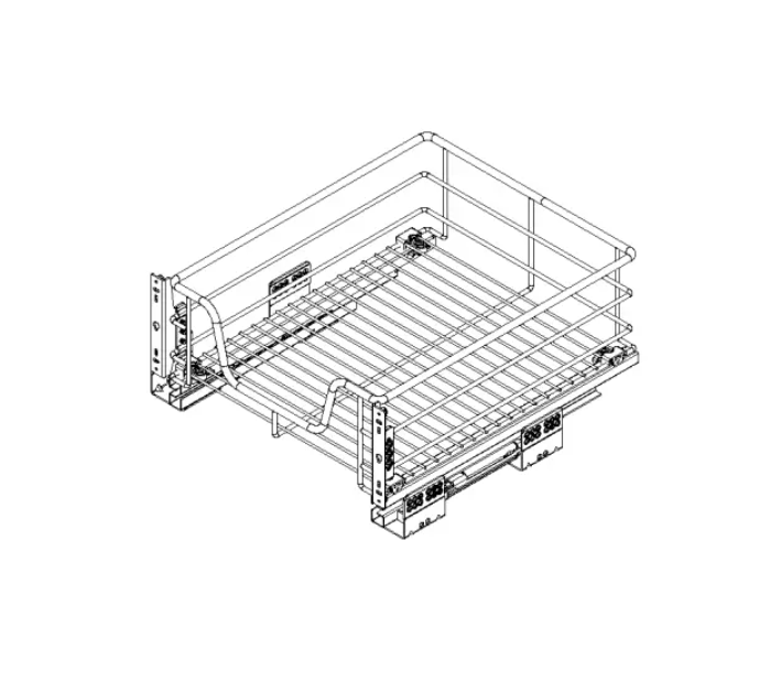 EURO BASKET - CANASTO EXTRAIBLE - PARA MODULO DE 80CM, CIERRE SUAVE