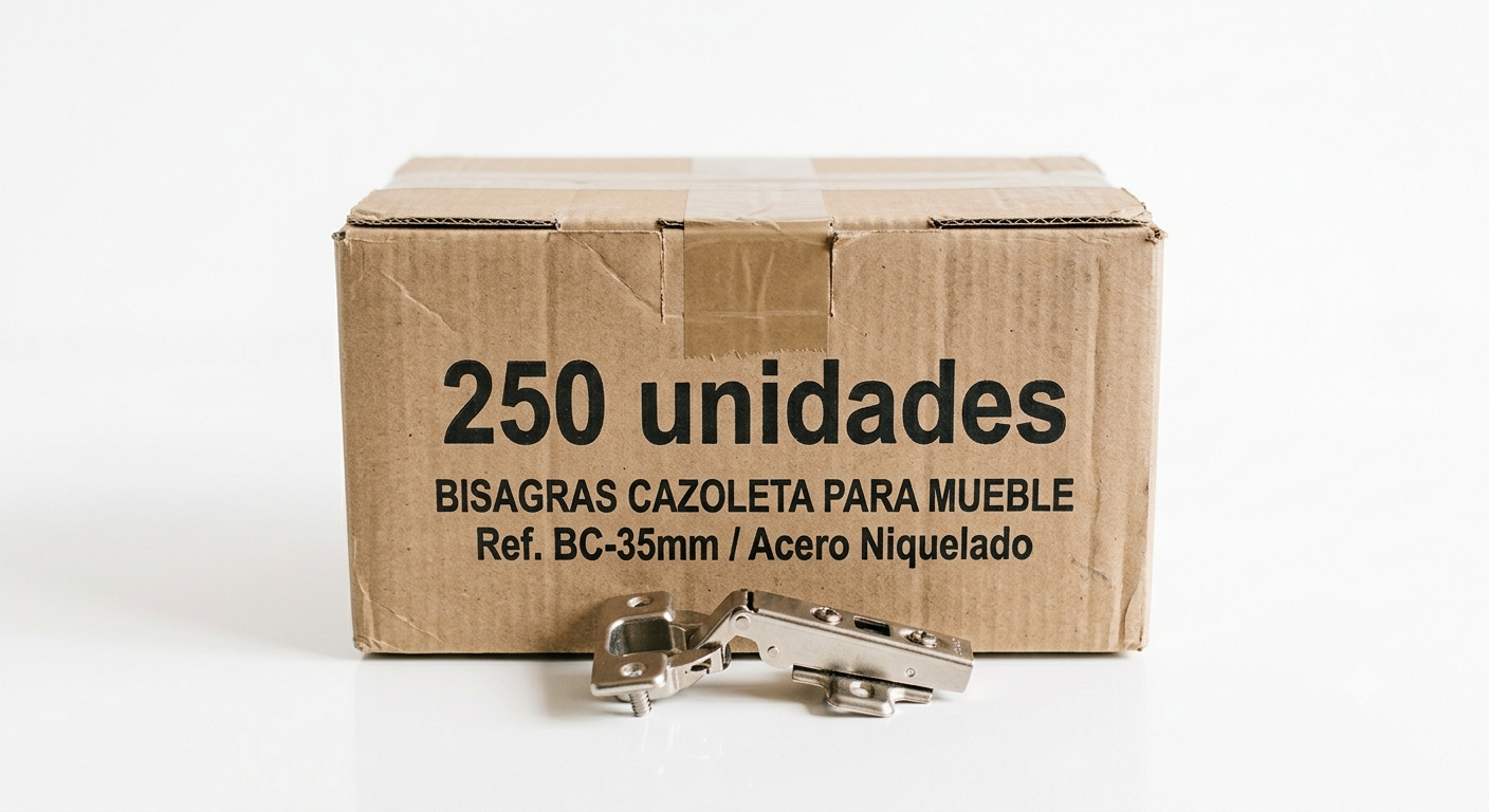 OFERTA CAJA DE BISAGRAS CAZOLETA 35MM CODO 0 X 250 UNIDADES
