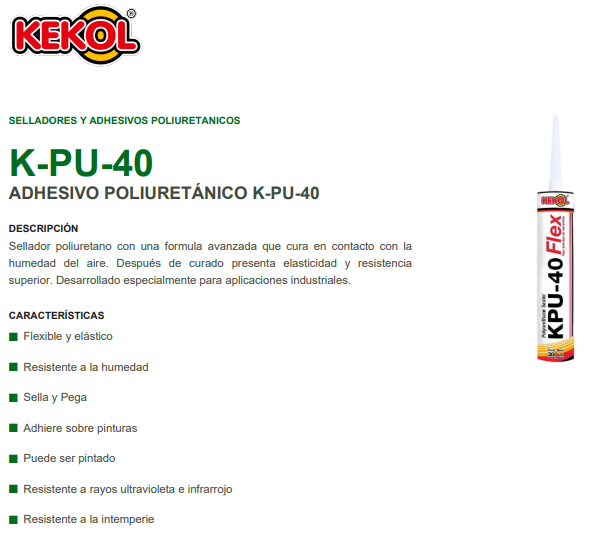 SELLADOR POLIURETANICO P/ PISTOLA KPU-40 300ML KEKOL
