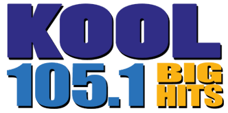 KOOL 105.1 Big Hits logo in blue and yellow against a white background.