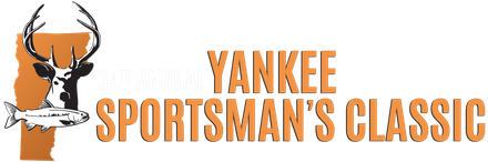 Logo for Yankee Sportsman's Classic, featuring a deer head, fish, and text in orange.
