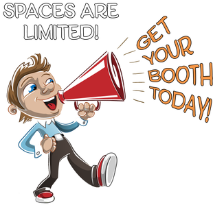 Cartoon character shouting into a megaphone,