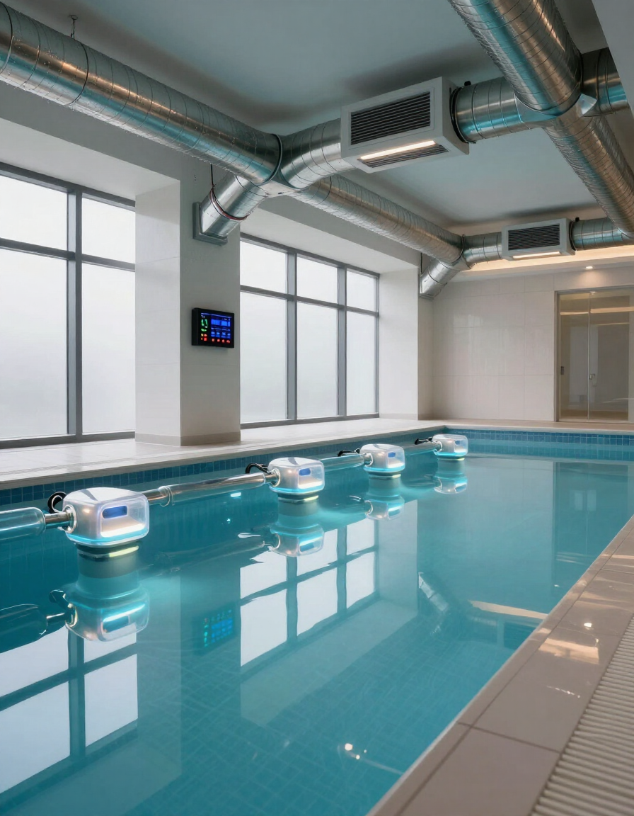 Climatización e iluminación de piscina