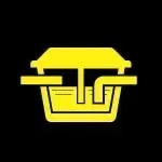 Yellow arcade claw machine icon on a black background