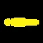 Yellow silhouette of a small object on a black background