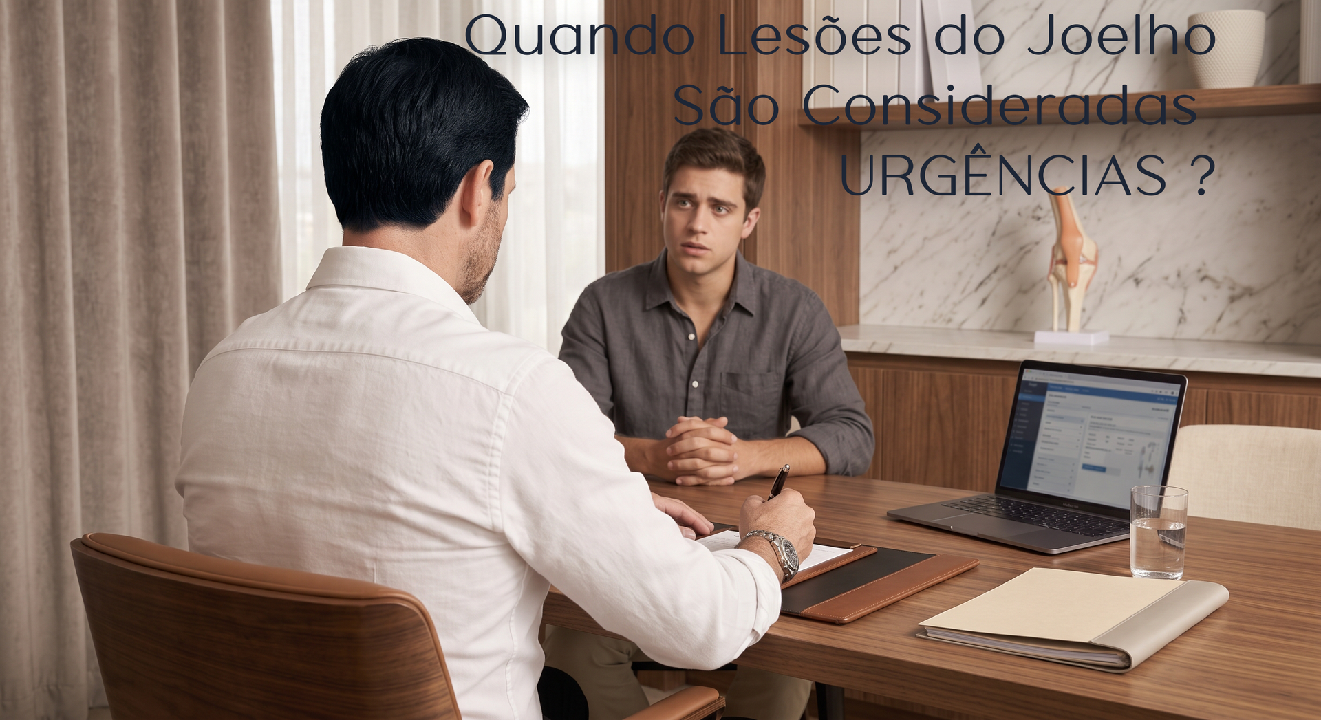 Médico e paciente discutindo diagnóstico no consultório