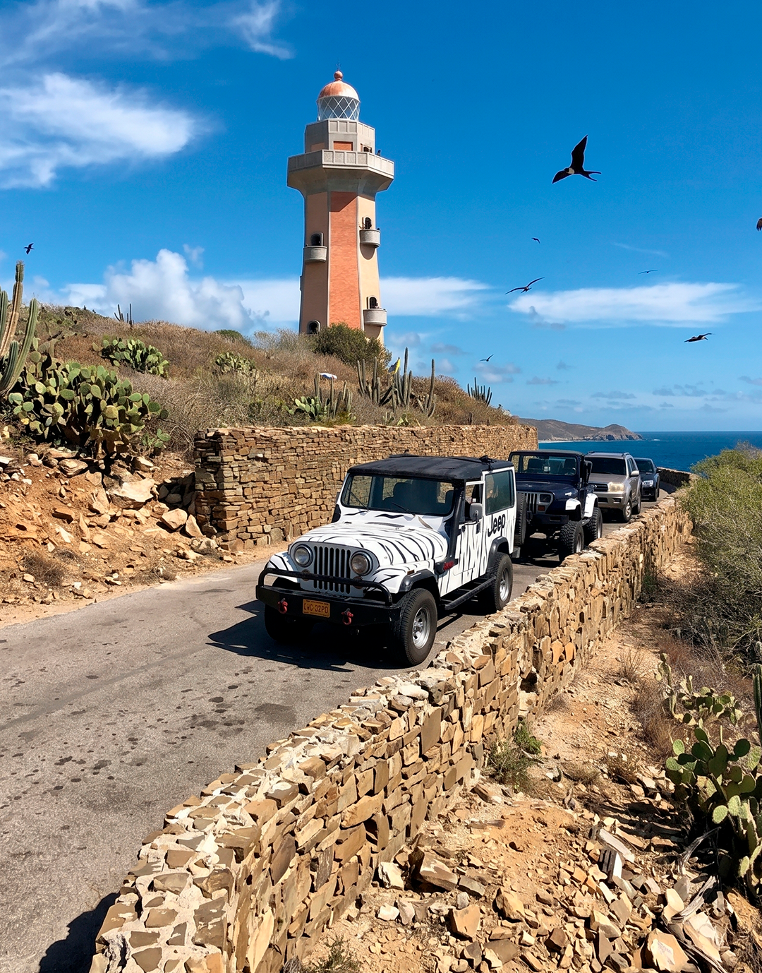 Aventura en Jeep safari por la Isla Margarita, terreno rocoso y emociones al aire libre.
