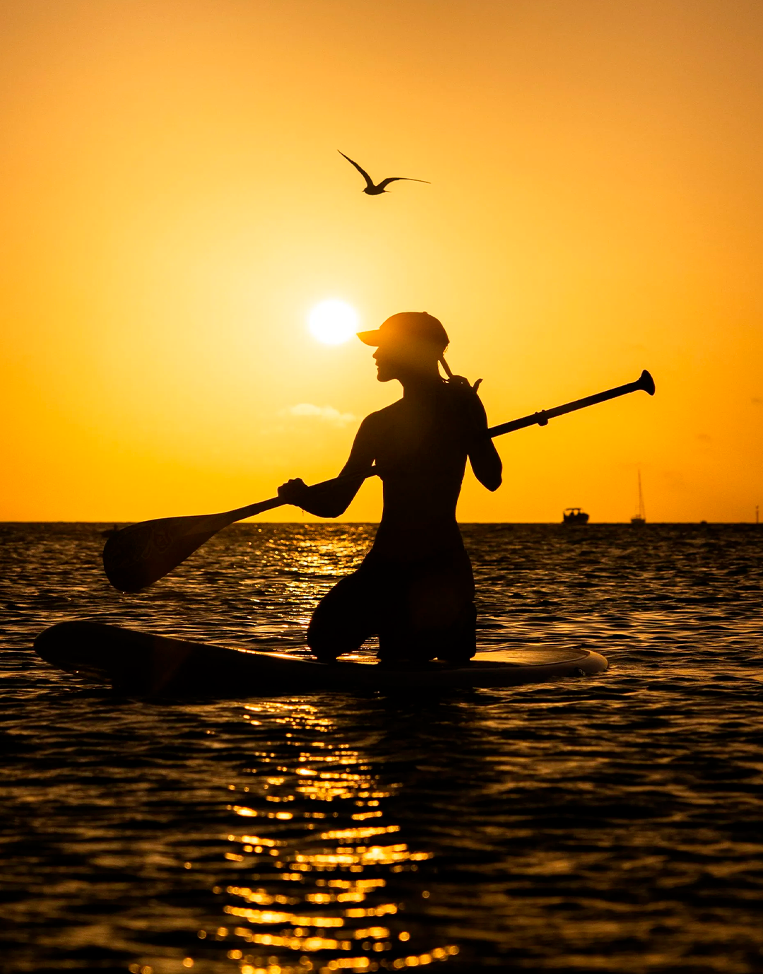 Paddle en Los Roques, disfrutando de aguas tranquilas y paisajes tropicales, ideal para actividades recreativas.