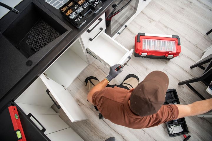 Installing Kitchen Cabinet