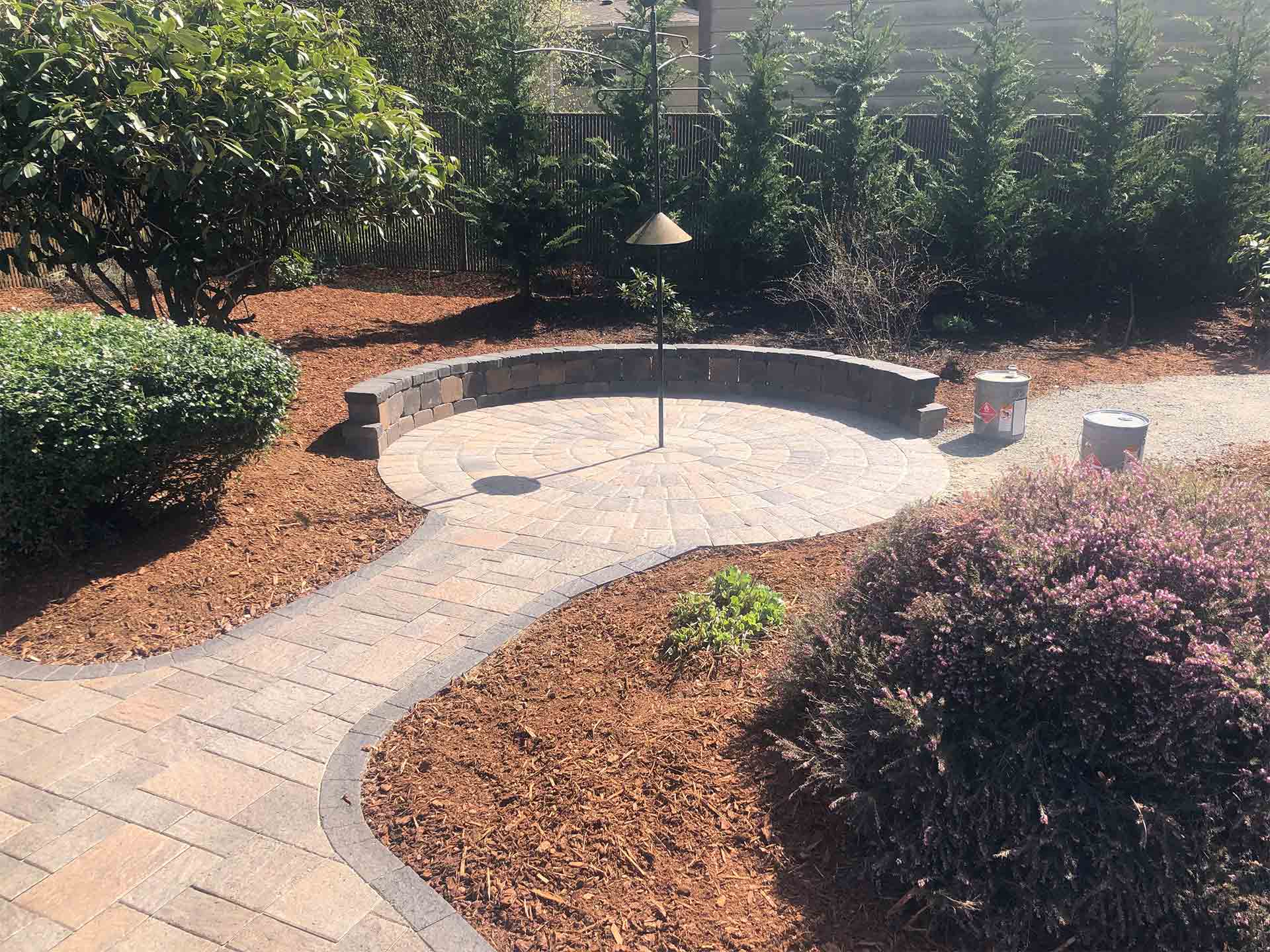 Circular tile walkway - Lacey, WA - All You Need Landscaping