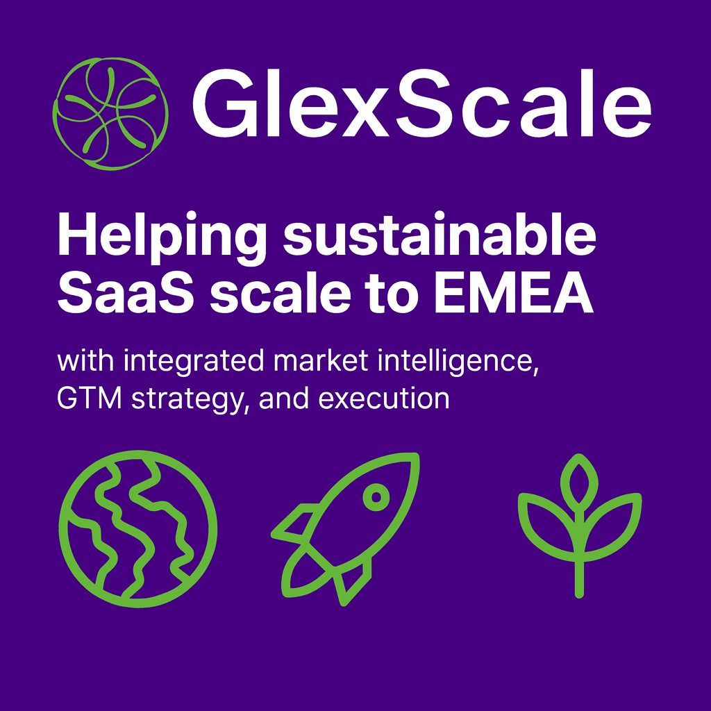 Purple background with GlexScale logo and text: