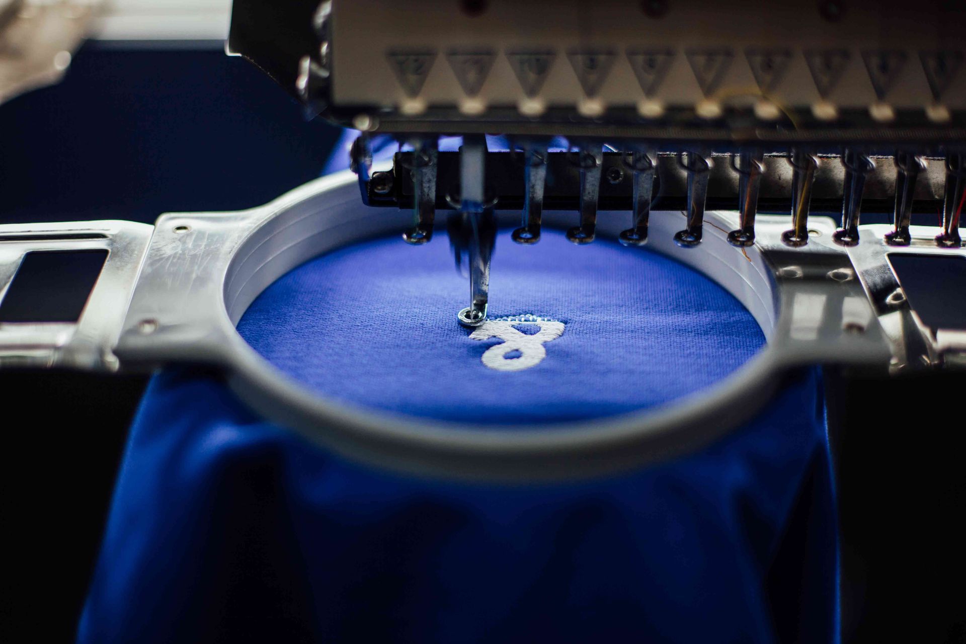 Close Up Of Embroidery Machine — Newburgh, IN — Castle Spirit Wear Close Up Of Embroidery Machine — Newburgh, IN — Castle Spirit Wear