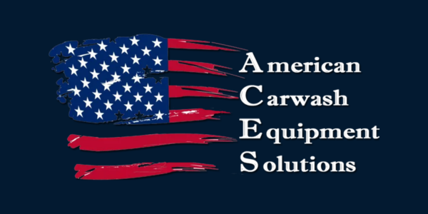 American Carwash Equipment Solutions logo with stylized U.S. flag in red, white and blue