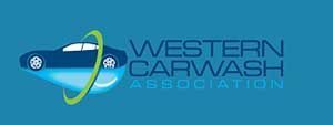 Western Car Wash Association logo with blue car silhouette and green swoosh
