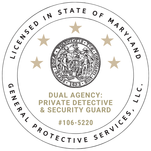 a seal that says licensed in state of maryland general protective services