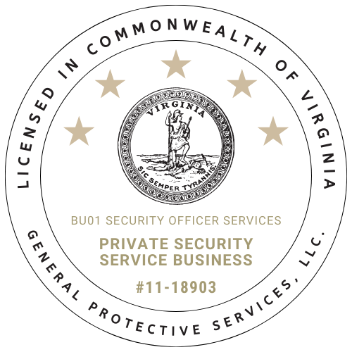 a seal that says licensed in state of maryland general protective services