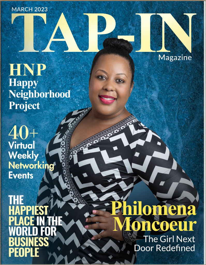 Philomena is on the cover of a magazine called tap-in