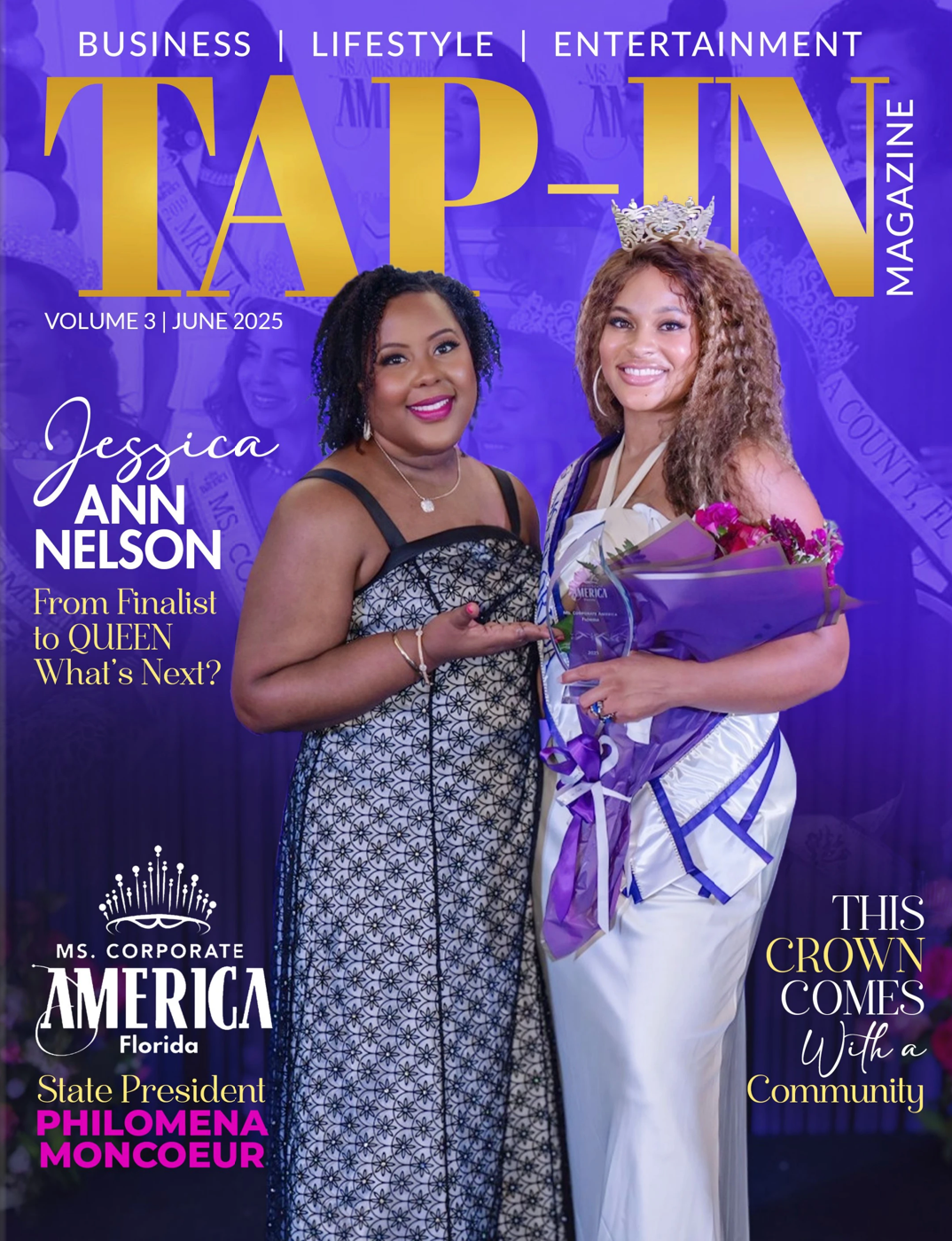 Philomena and Jessica Ann Nelson pose for a magazine cover.