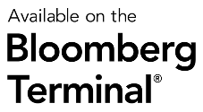 Available on the Bloomberg Terminal logo in black and white