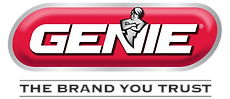 The Genie company logo, featuring a red horizontal oval, bold white text, and the company's trademark character figure.