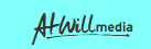 AtWill media logo in black on a light blue background
