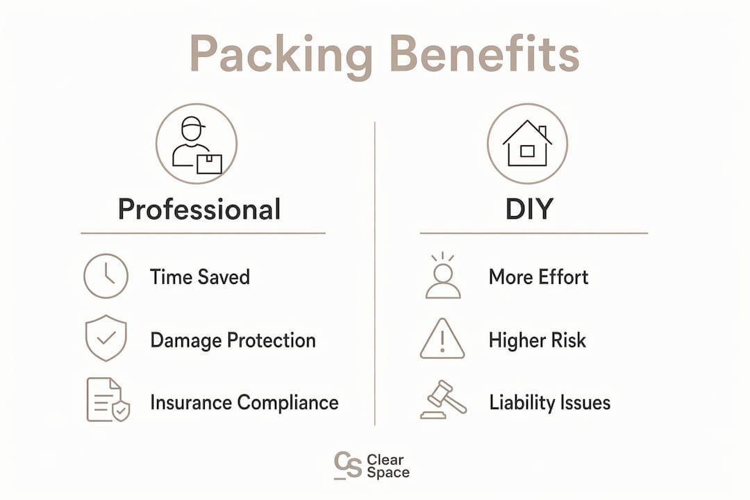 Comparison of professional packing services versus DIY packing for home moves