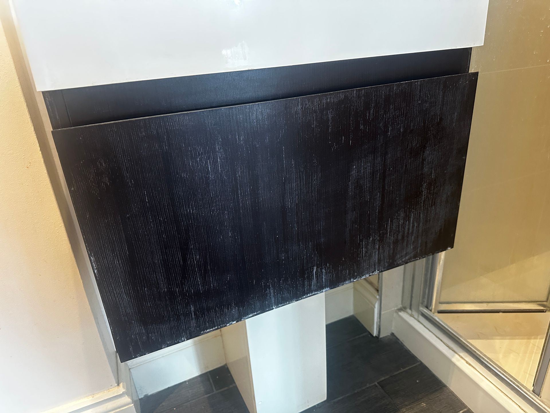 Bathroom cabinet cleaning - before