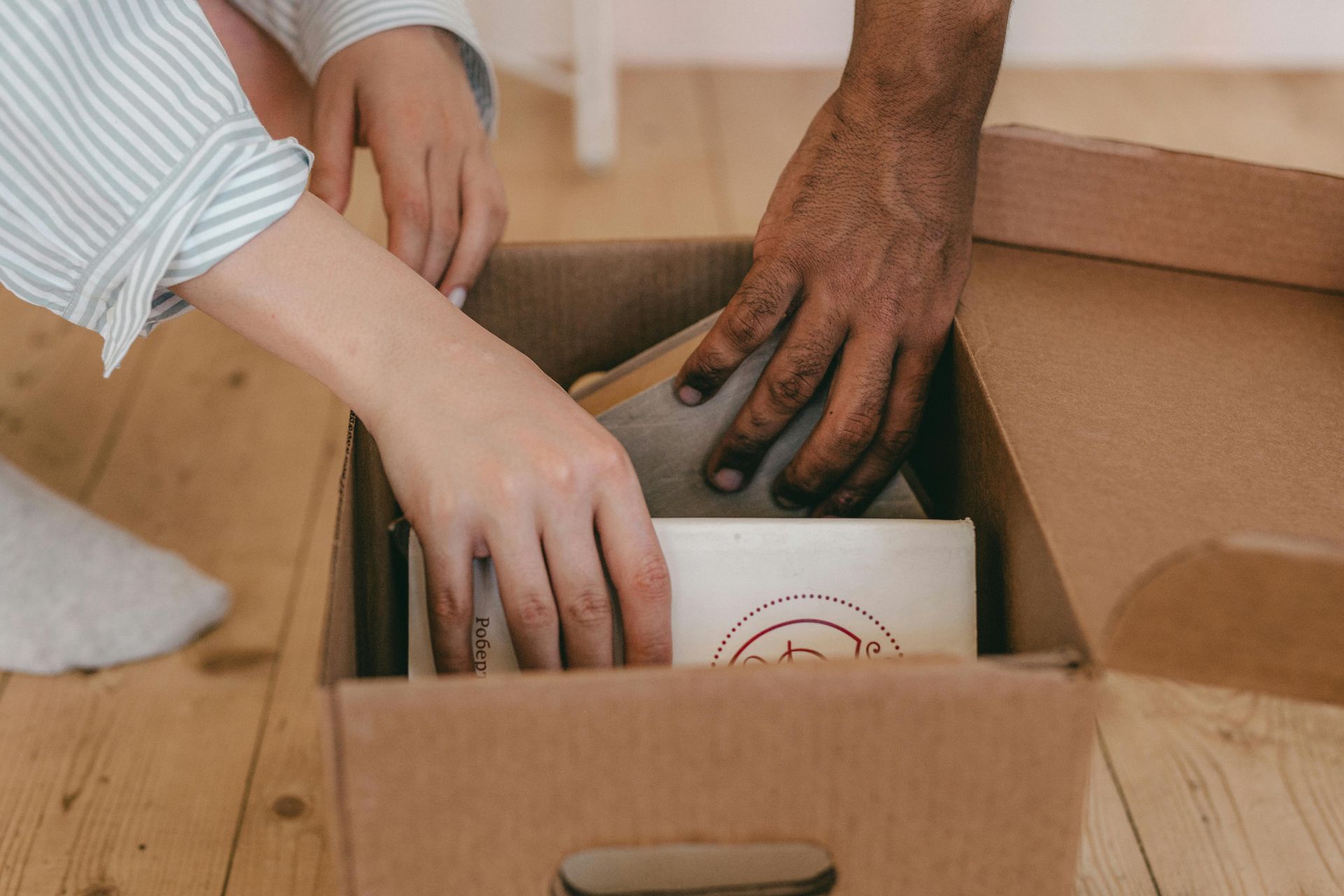 Packing boxes and belongings into storage before moving house