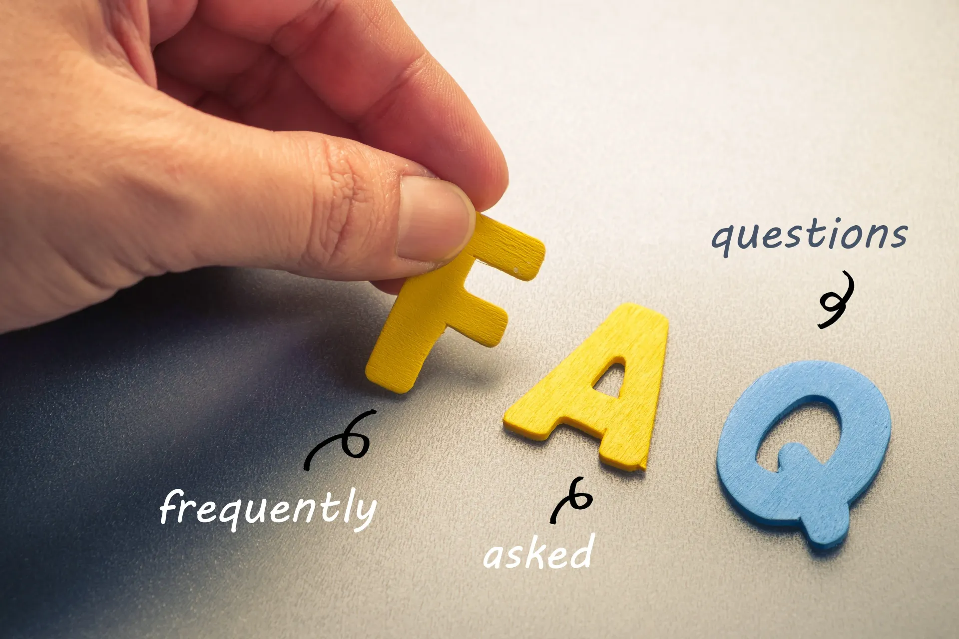 Person holding a question mark with a tooth in the background with the text