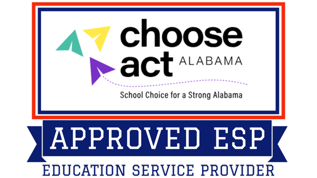 Choose Act Alabama Approved ESP Education Service Provider logo with multicolor triangles on a white background